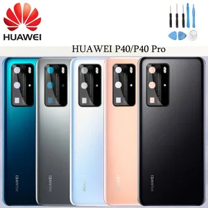 Official Huawei P40/P40 Pro Back Battery Glass Back Cover + Camera Lens Frame Rear Door Housing Case in USA (United States)
