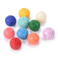 random mixed round 6mm 8mm 10mm 12mm artificial coral shell powder made loose beads for diy crafts jewelry making