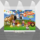 Фон для студийной фотосъемки с изображением детского дня рождения