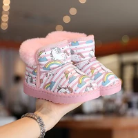 2021 winter new breathable girls warm snow boots velvet thick cotton shoes kids snow boots baby boots casual shoes cotton fabric
