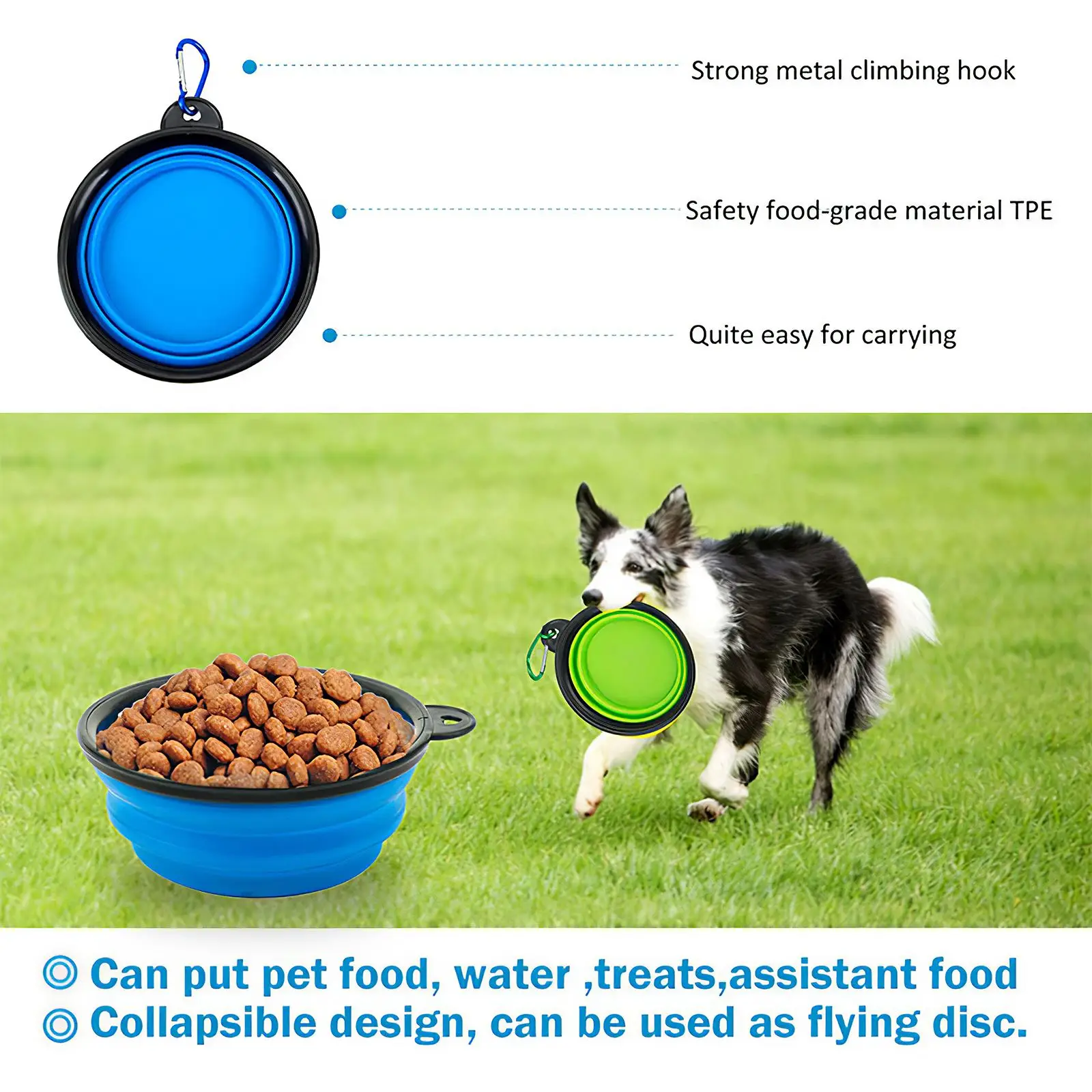 

2pcs Foldable Dog Bowls BPA Free Portable Silicone Drinking Bowl Pet Travel Bowl Dog Outdoor Drinking Bowl Pet Feeding Container