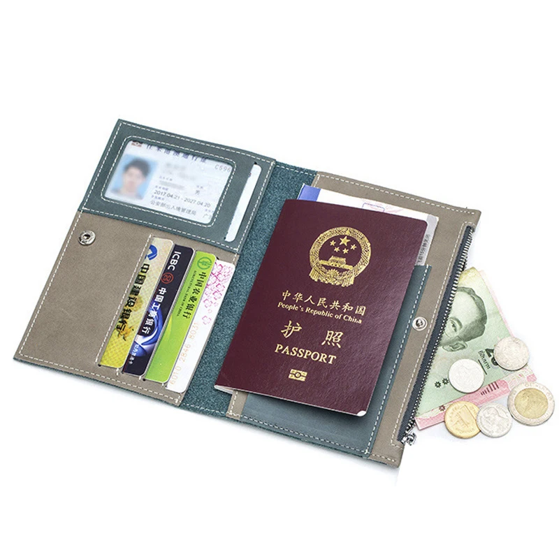 Men Passport Wallet Holder Credit Card Holder RFID Coin Purse Ticket Card Bags Case ID Holders Wallets Mens Travel Accessories