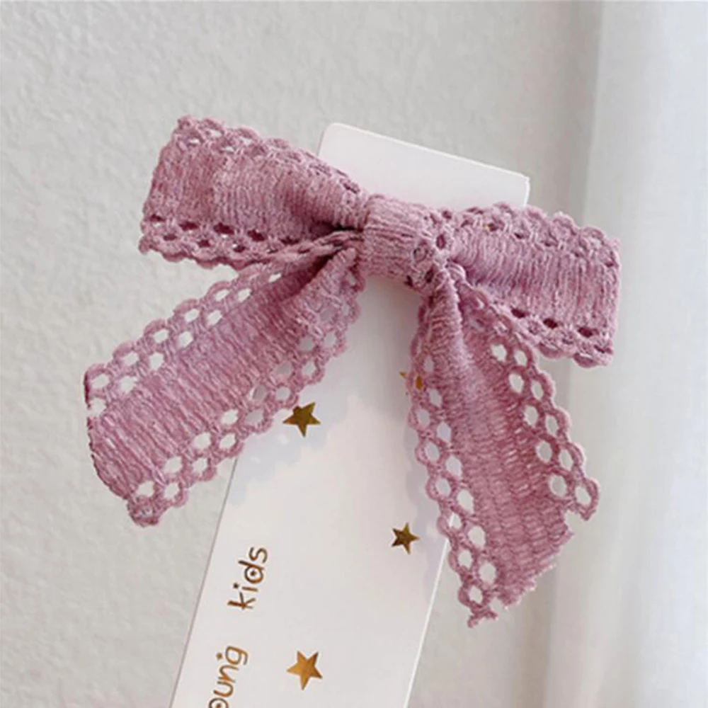 

Lace 2021 New Fashion Cloth Embroidered Lace Bow Hairpin Sweet Hairpin Ponytail Top Clip Headwear Hair Accessories for Women