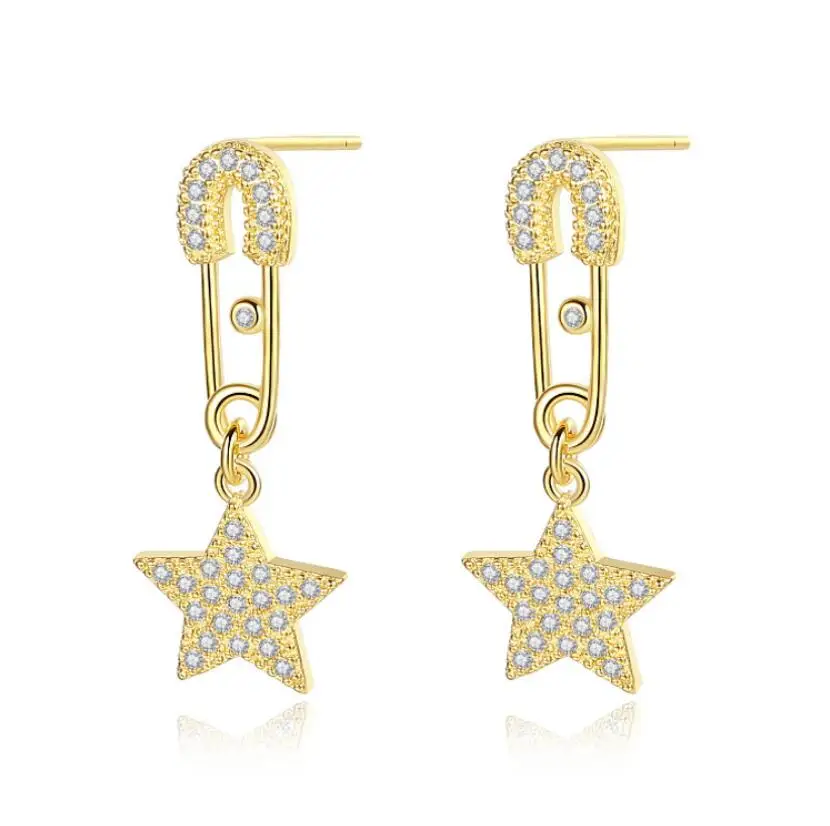 Новинка 1 пара Серебро S925 пробы булавка в стиле хип-хоп бриллиантовое ювелирное