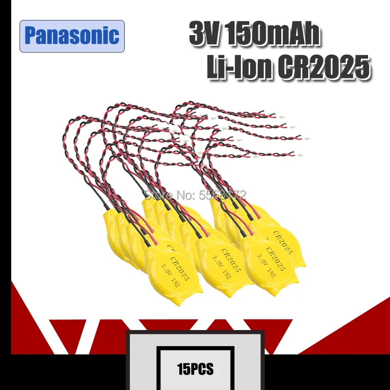 15 шт. оригинальный аккумулятор Panasonic CR2025 3 в с кнопкой и вилкой материнская плата