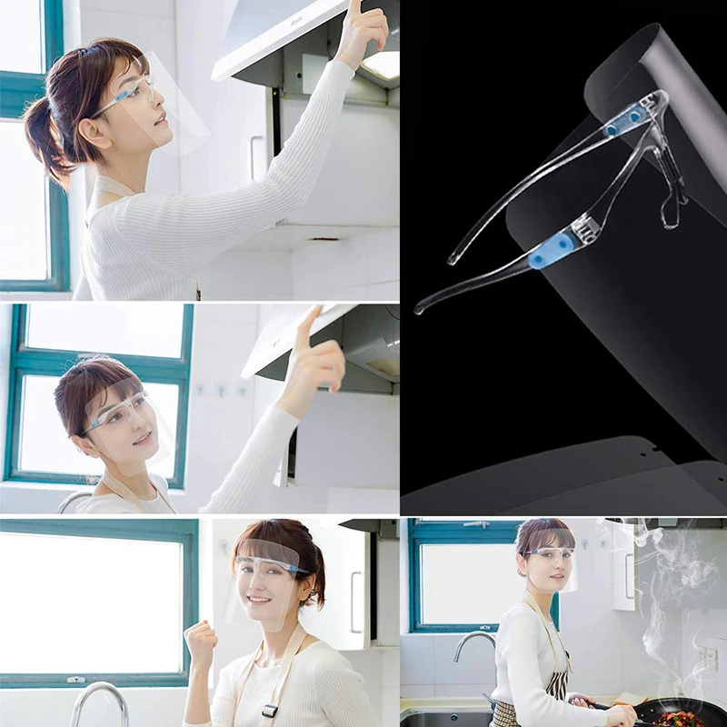 Anti-splash Face Shield Transparent Goggles Screen Mask Visor Eye Protection Glasses Anti-fog Protective Kitchen Tools | Дом и сад