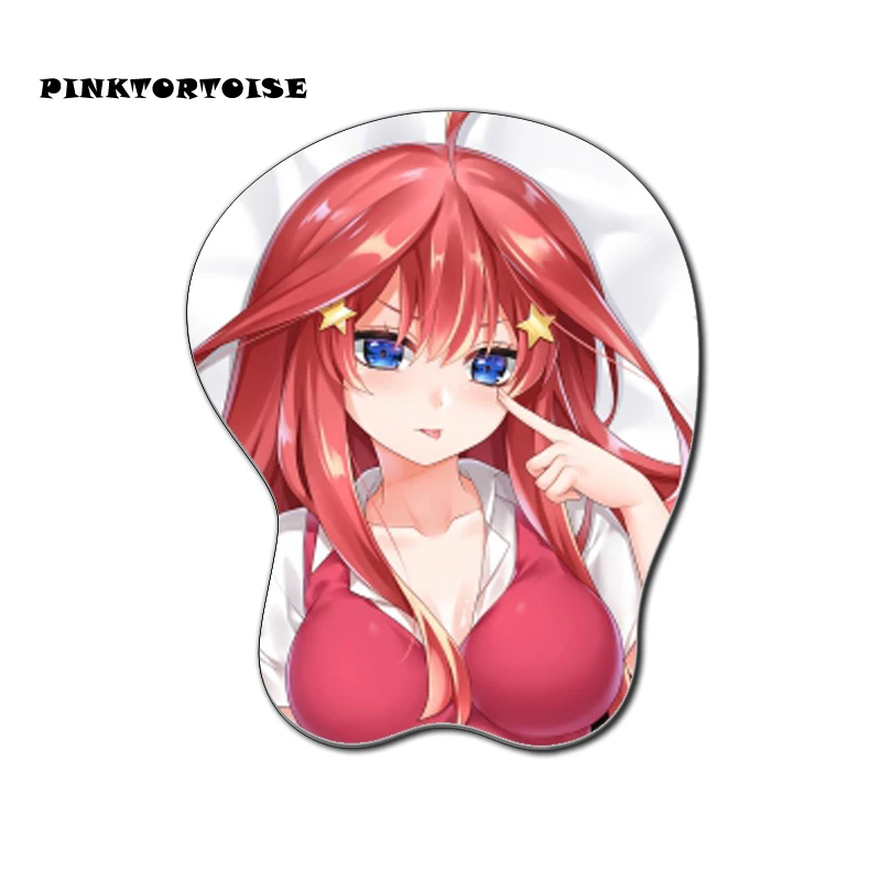 PINKTORTOISE 3d mousepad anime Nakano Itsuki mousepad Chest Silicone Wrist Rest Mouse The Quintessential Quintuplets Pad