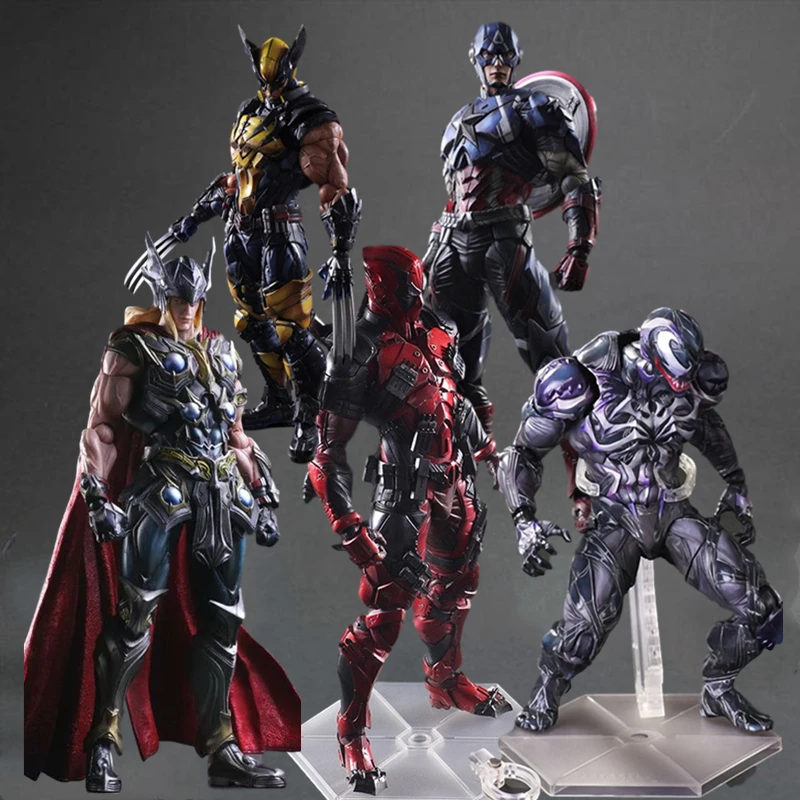 Мстители Play Arts Kai фигурки Капитан Америка Человек-паук черная вдова Железный