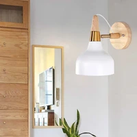 nordic wall lamp macaron solid wood wall light e27 modern art danish single head adjustable light for restaurant bedroom bedside