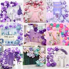 1 комплект пурпурных розовых воздушных шаров, гирлянда, фотохромная металлическая искусственная фиолетовая фотография, выпускная вечеринка