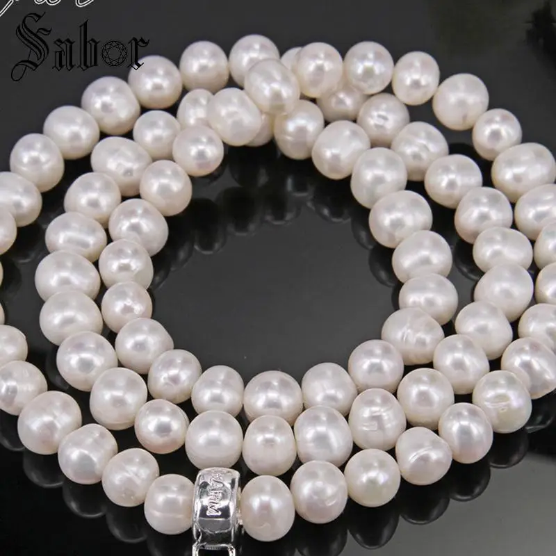 Ожерелье из натурального пресноводного жемчуга новое модное ожерелье