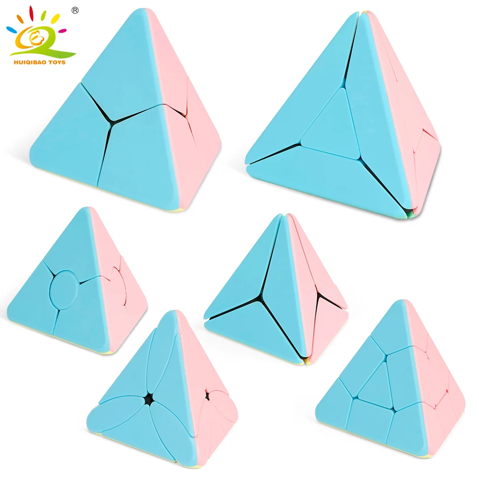 

HUIQIBAO Speed Cube Professional Magic Pyraminx Cube Tetrahedron Shaped Rotation Cubos Magicos Home Games for Children Kids Game