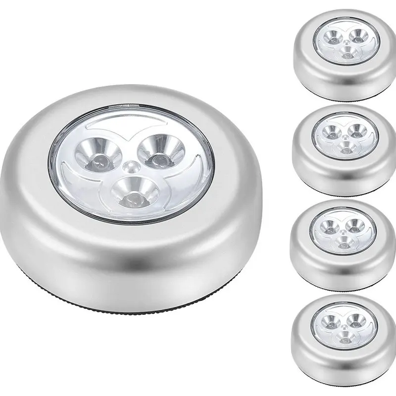 1 шт. 3 светодиодный беспроводной Ночной светильник на батарейках с сенсорным