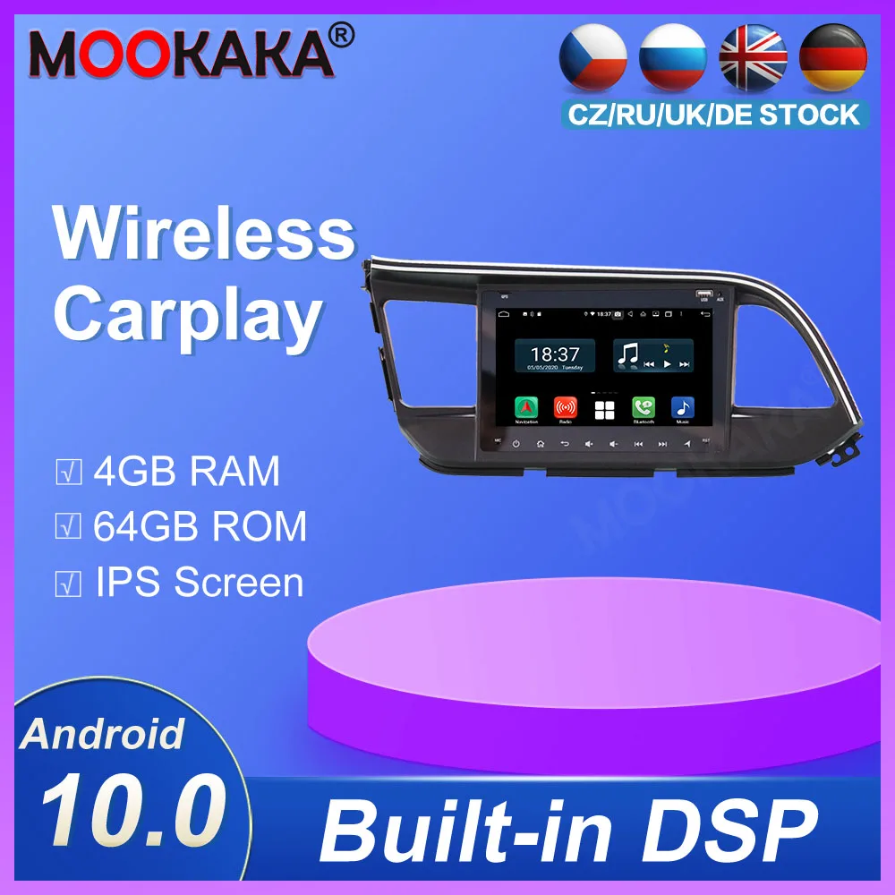Carplay 4gb+64GB Android10.0 System Car Ultimedia DVD Player For Hyundai Elantra 2019 GPS Navi Auto Audio Radio Stereo Head Unit Carplay 4gb+64GB Android10.0 System Car Ultimedia DVD Player For Hyundai Elantra 2019 GPS Navi Auto Audio Radio Stereo Head Unit