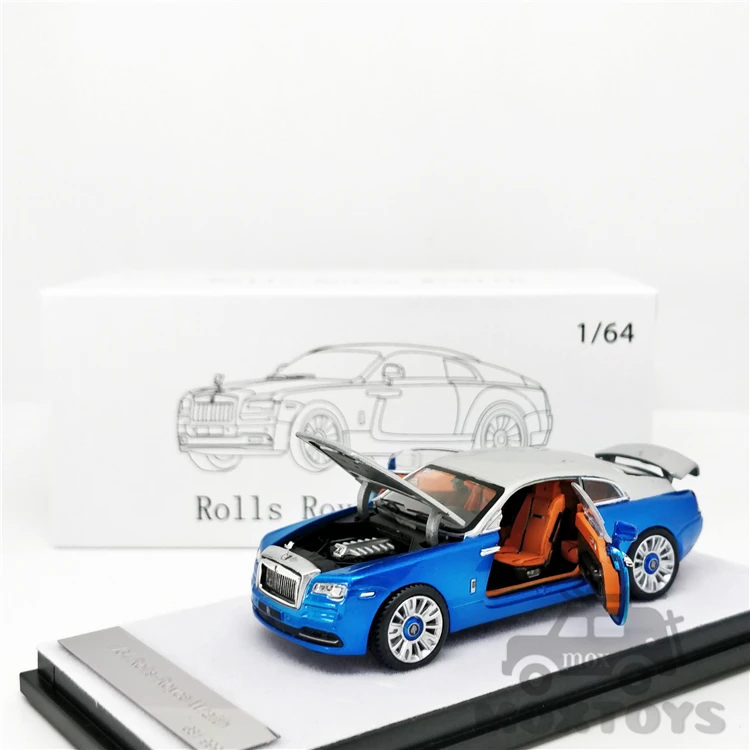 

LJM 1:64 Rolls-Royce Wraith сине-серебристая полностью открытая литая модель автомобиля