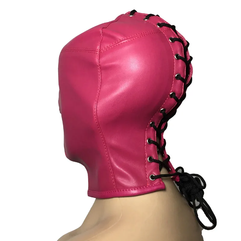 Унисекс искусственная кожа подголовник всего корпуса Gimp капот мягкая кожа Сенсорные игры маска с носом вентиляционный костюм фетиш