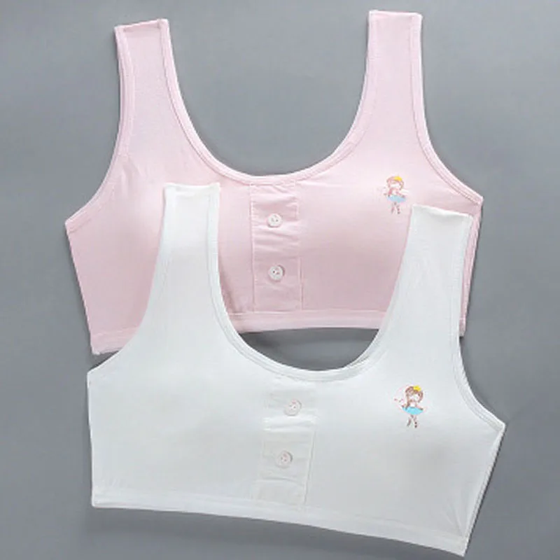 

New Girl Development Period Bra Insert Underwear Student Junior High School Student Cotton 8-15 Years Old Bra Girl's Favorite