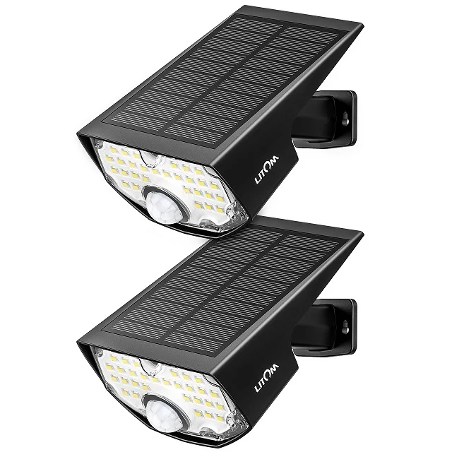 2 Packs LITOM CD200 30LED Солнечная настенная лампа на солнечной батарее с датчиком движения IP65 водонепроницаемая лампа с 3 регулируемыми режимами 24 часа садовая настенная лампа - Испускаемый цвет: 2 Packs