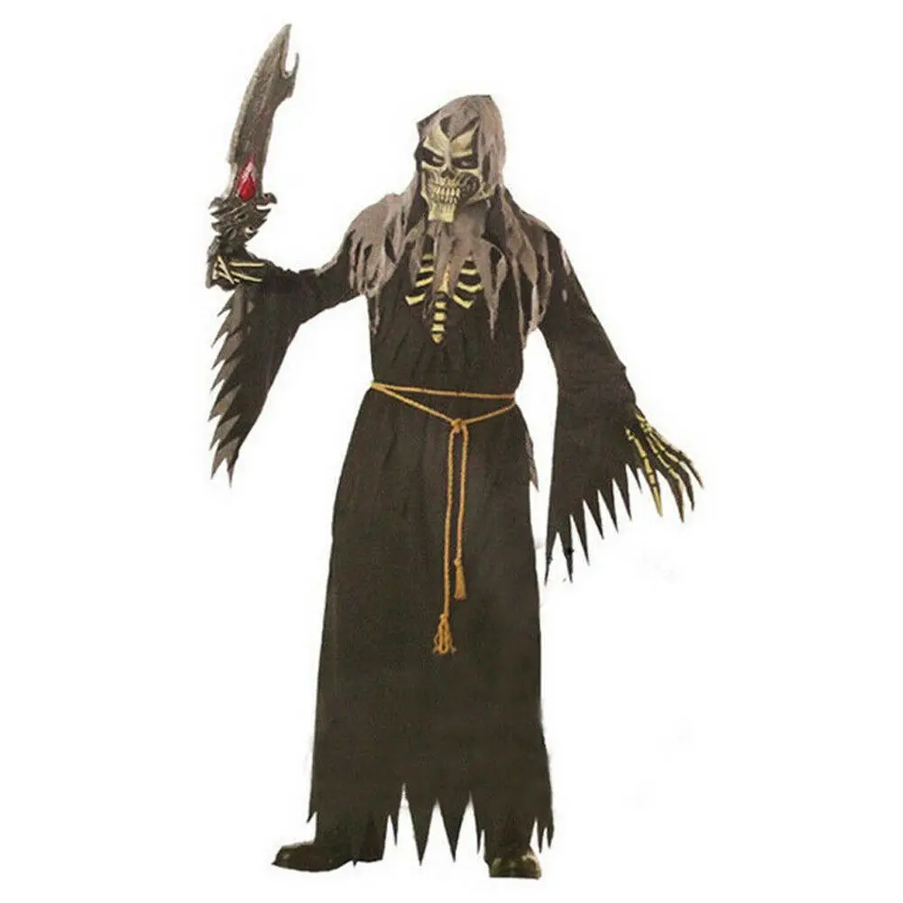 Angel of Death Adults Halloween Complete Zombie+Mask Fancy Dress Horror Costume Mens Cosplay Outfits Party Mens Fancy Dress Costume - Цвет: Angel of Death