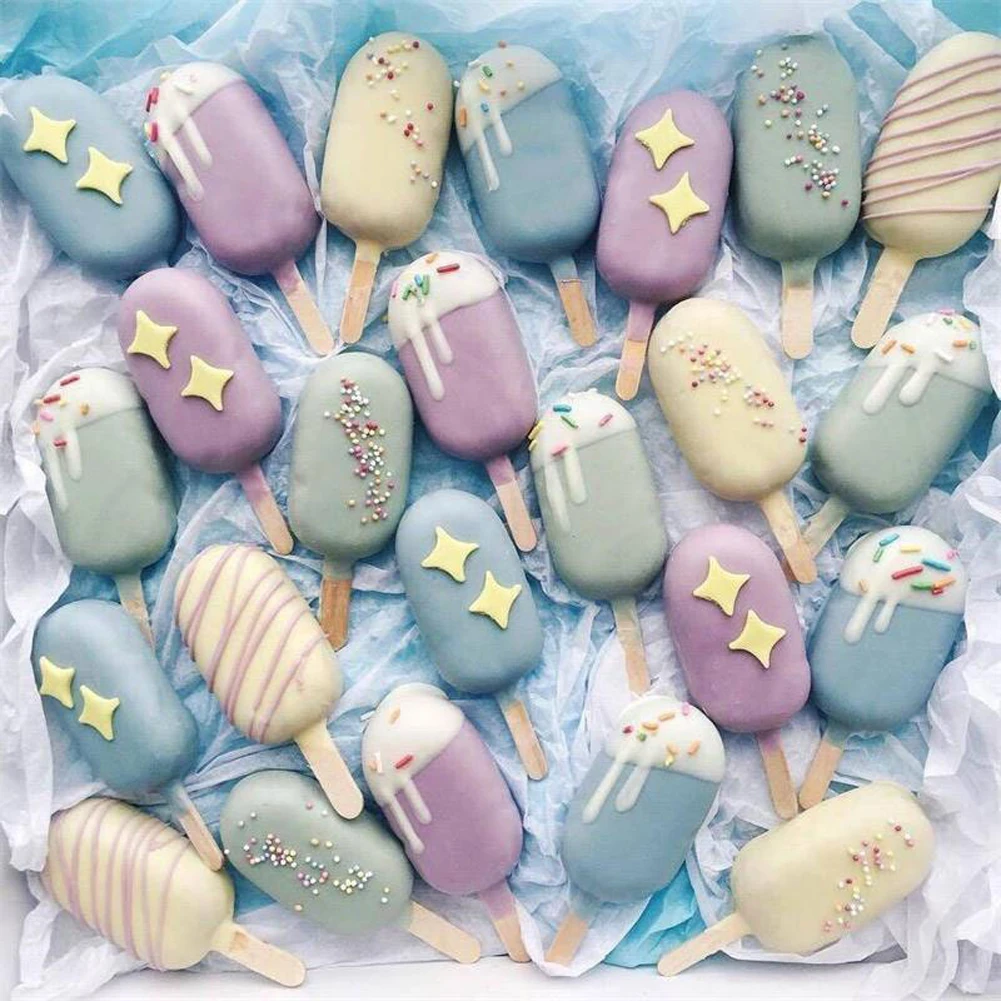 

Silicone Ice Cream Mold Ice Cube Tray Popsicle Molds DIY Homemade Dessert Freezer Fruit Juice Ice Pop Maker Mould with Sticks
