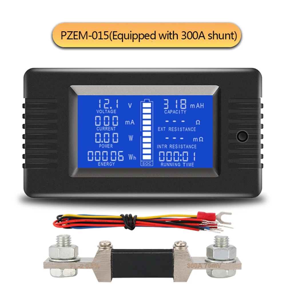 

PZEM DC 0-200V 300A Voltmeter Ammeter Car Battery Tester Capacity resistance electricity Voltage Meter monitor 12v 24v 48v 96v