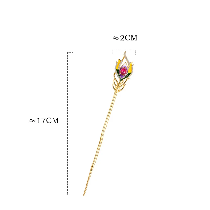 Серебряные палочки для волос с павлиньими перьями 925 Китайская Этническая