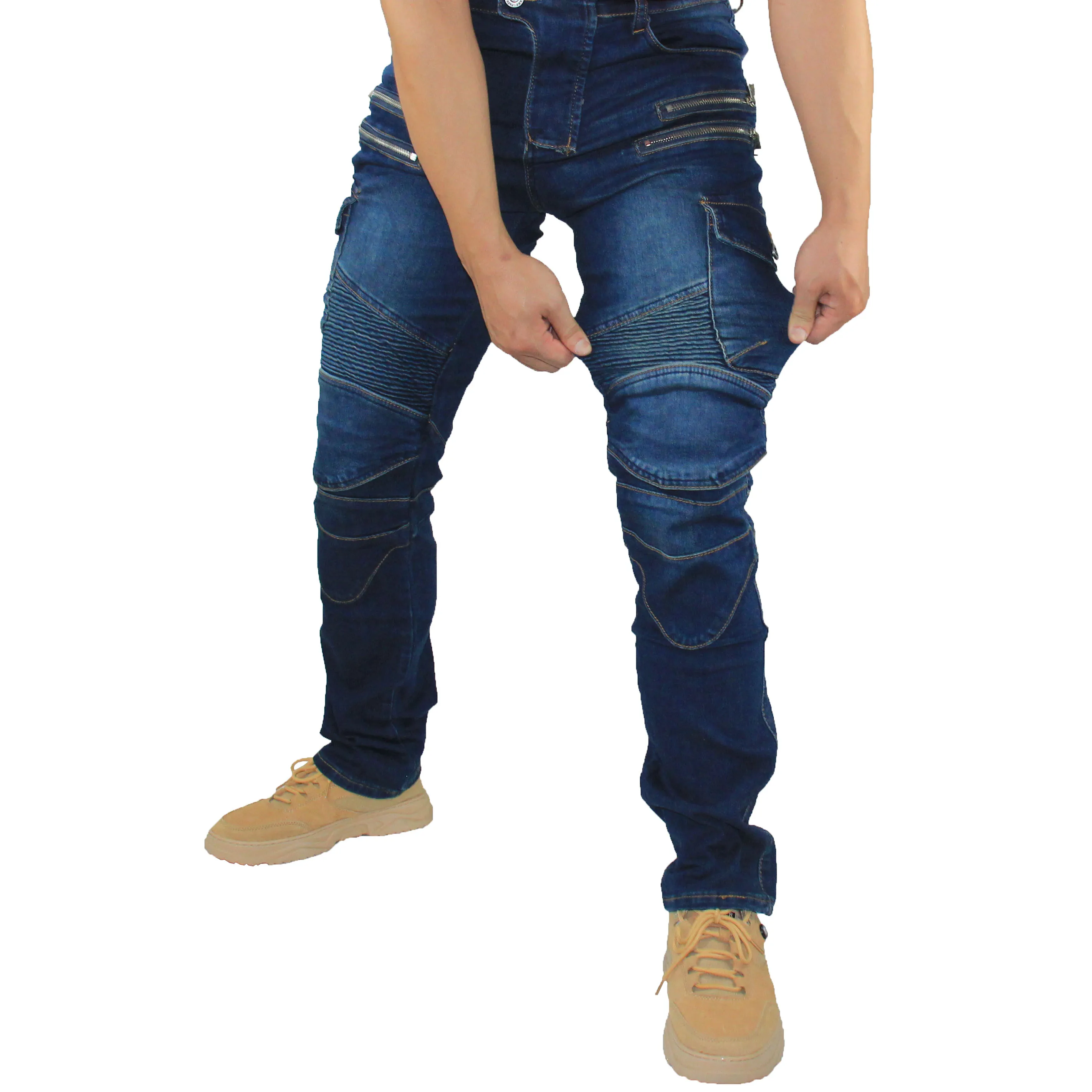 Мужские штаны на молнии для езды мотоцикле устойчивые к падению гонок зауженные