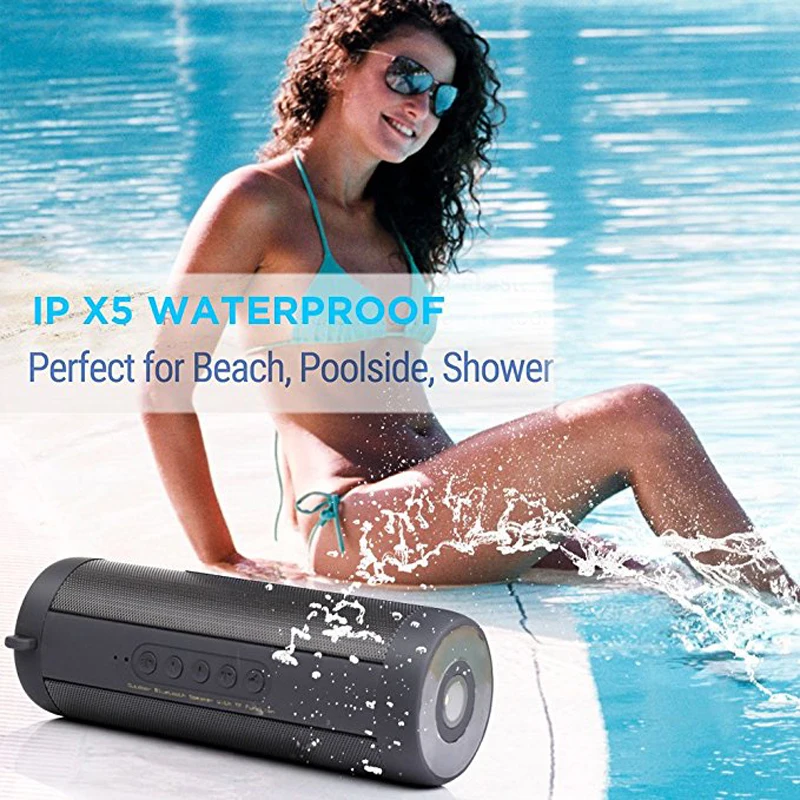 T2 водонепроницаемый IPX5 портативный динамик бас Bluetooth динамик Hifi Саундбар с сабвуфером mp3 громкий динамик Бумбокс TG117 для xiaomi