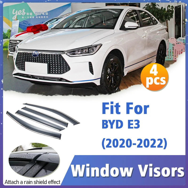 Оконный козырек для BYD E3 2020-2022 вентиляционная крышка отделка навесы защита от