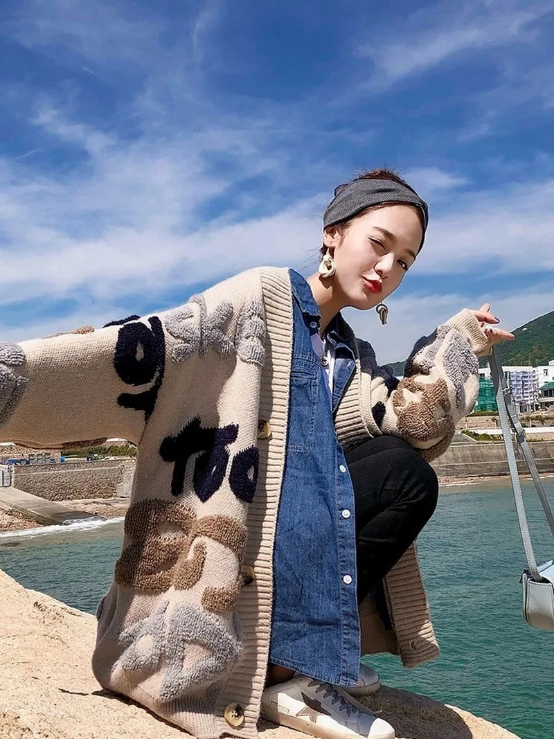 Женская куртка с буквенным принтом Zogaa повседневная хлопковая в Корейском стиле