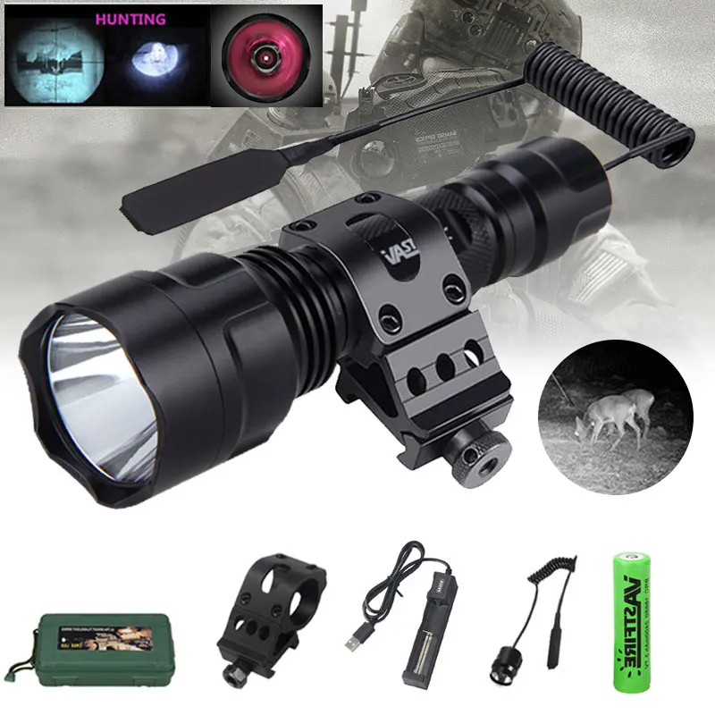 Фонарик C8 IR Тактический с ночным видением охотничий фонарь дистанционным