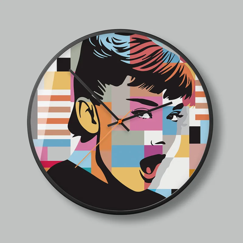 

Art creative graffiti wall clock personality style bar restaurant living room cafe wall clock fashion clock