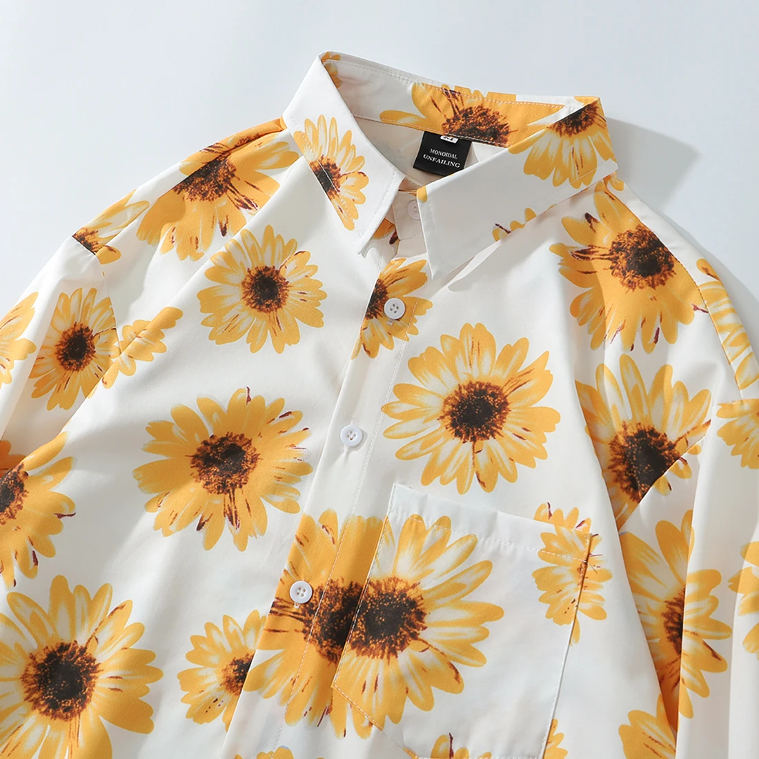 

ATSUNNY chrysanthemum Shirt Harajuku Retro Varsity Jacket Casual Mens Cotton Fashion Coat Streetwear Tops