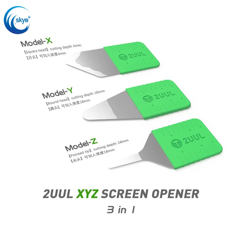 

2UUL DA91 XYZ 3 in 1 0.1mm Stainless Steel Card Removal Repair Blade Pry Piece For Curved LCD Screen Disassembler Opener Tools