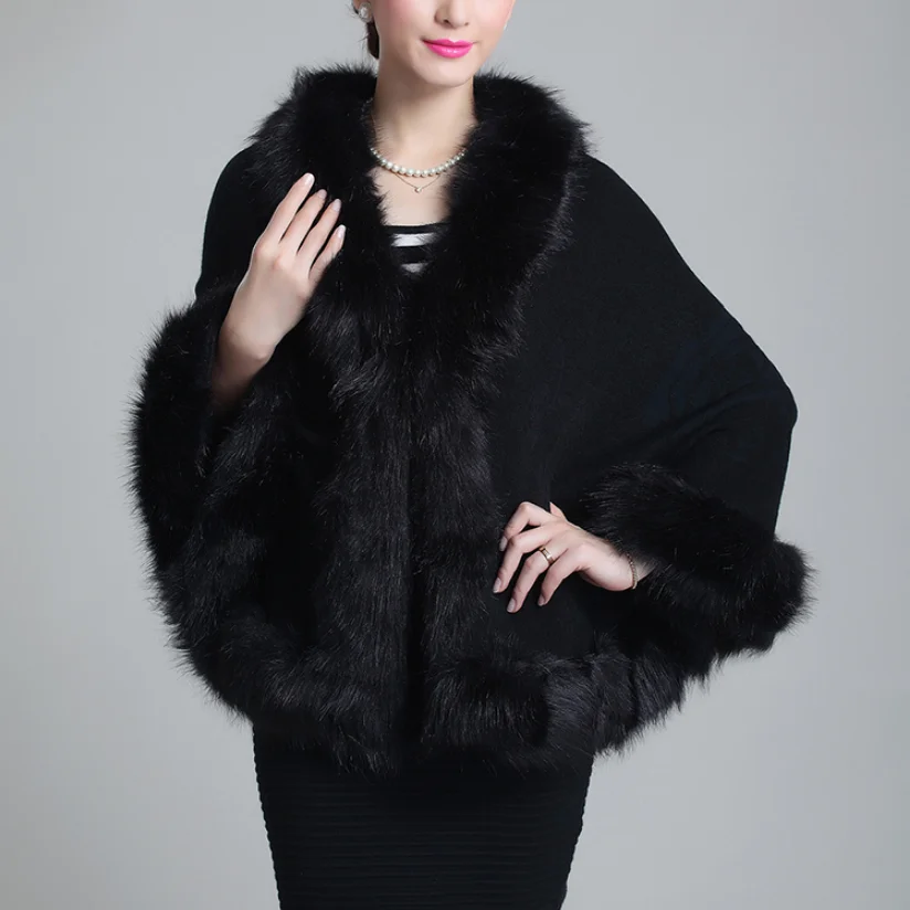 Модное осенне-зимнее женское пальто из искусственного меха кожаные пончо с
