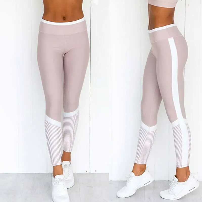 Женские спортивные штаны с высокой талией для йоги буквенным принтом леггинсы