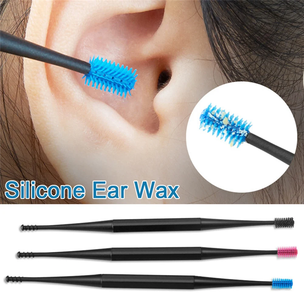 

Portable Earpick Soft Silicone Double Head Design Spiral Earwax Cleaning Tool 15 cm 360 degrees,and does not hurt the ear