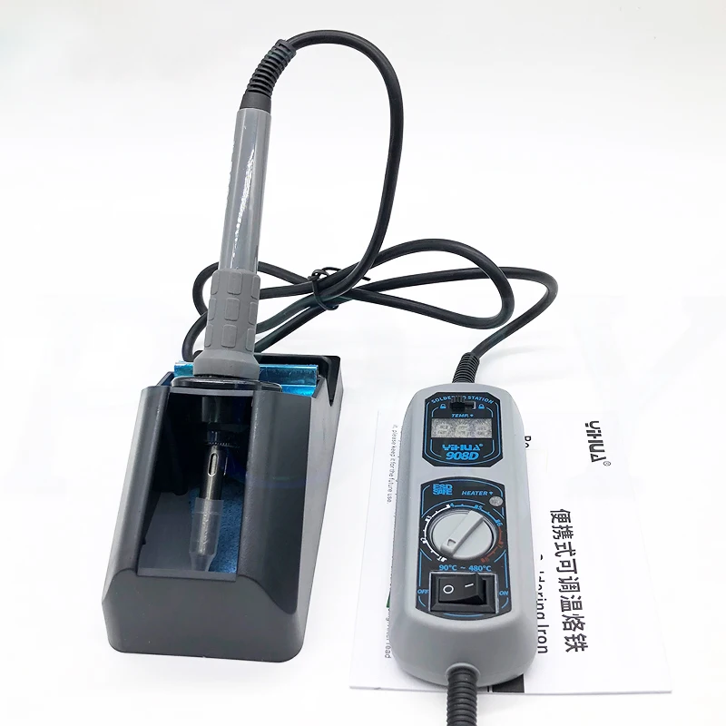 YIHUA 908D паяльник 220 В/110 В, паяльник с регулируемой температурой, паяльная станция с цифровым дисплеем