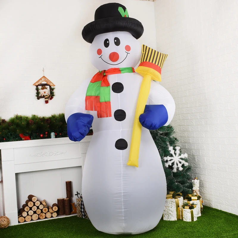 

New Christmas Inflatable Snowman LED Light Xmas Toys New Year Household Parties Ornament Lighting Outdoor Decorations