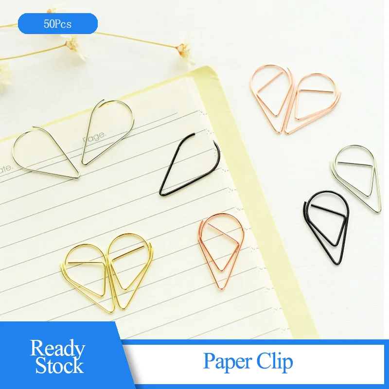 50 шт. бумажный зажим пресной простой формы воды милые металлические закладки