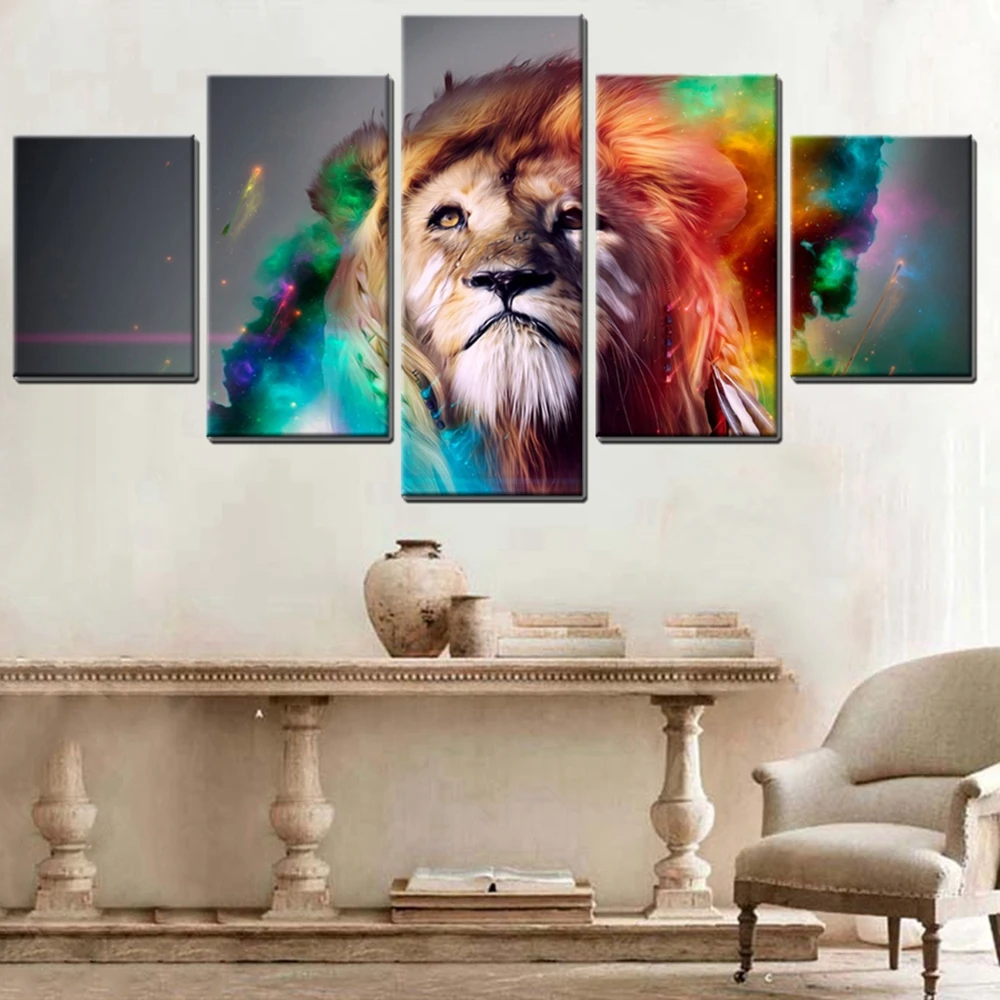 Настенный декор с изображением коричневого льва картины на холсте для кухни