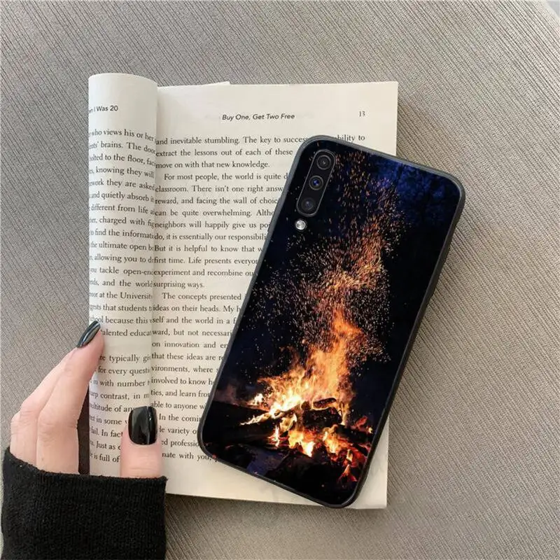 

bonfire aesthetics flame art high quality Phone Case For Samsung A20 A30 30s A40 A7 2018 J2 J7 prime J4 Plus S5 Note 9 10 Plus