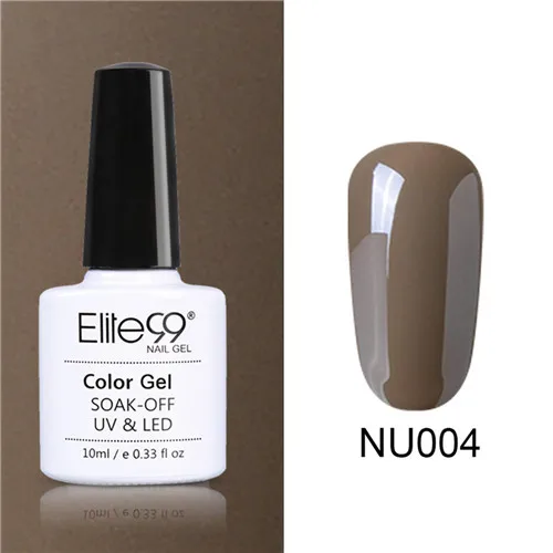 NU004 Elite99 Гель-лак Набор UV Vernis Полупостоянный праймер верхнее покрытие 10 мл телесный гель лак для ногтей, маникюр гель лак PolishesNails - Цвет: NU004