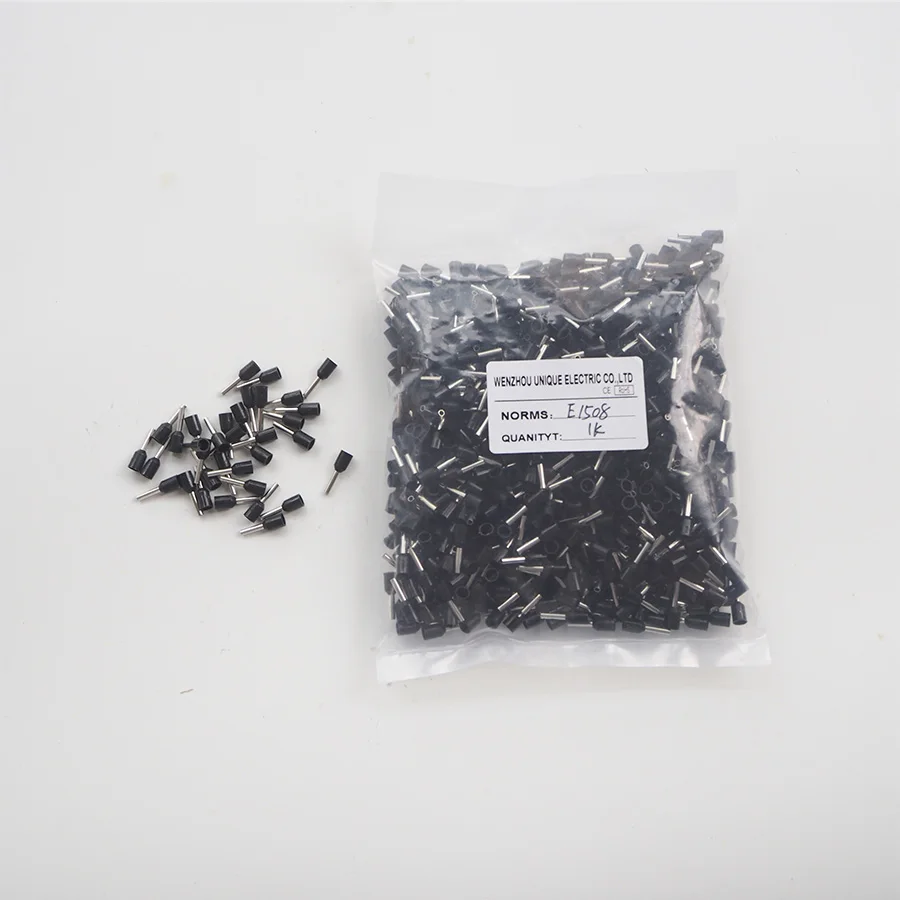 1000 шт. изолированные обжимные клеммы для проводов E1508 электрические однолинейные