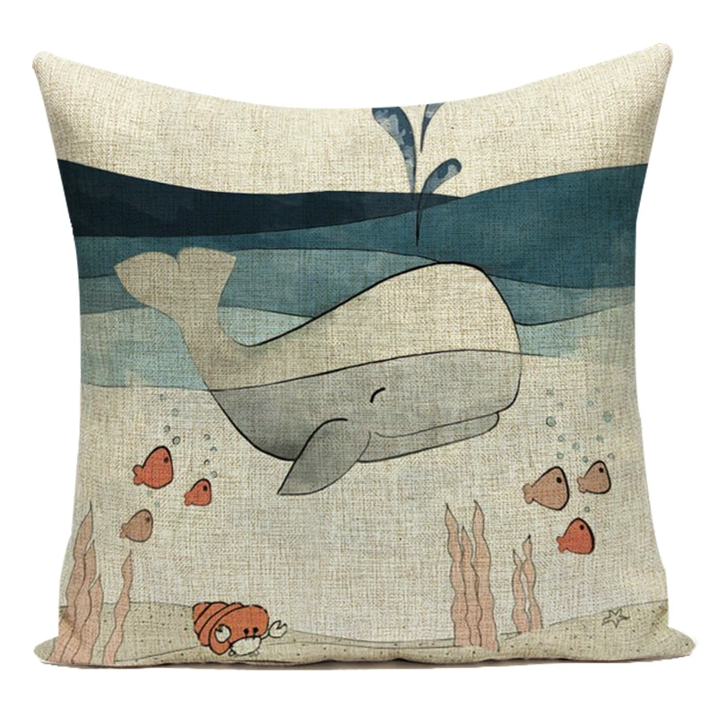 Декоративный чехол для подушки из полиэстера с милыми мультяшными животными