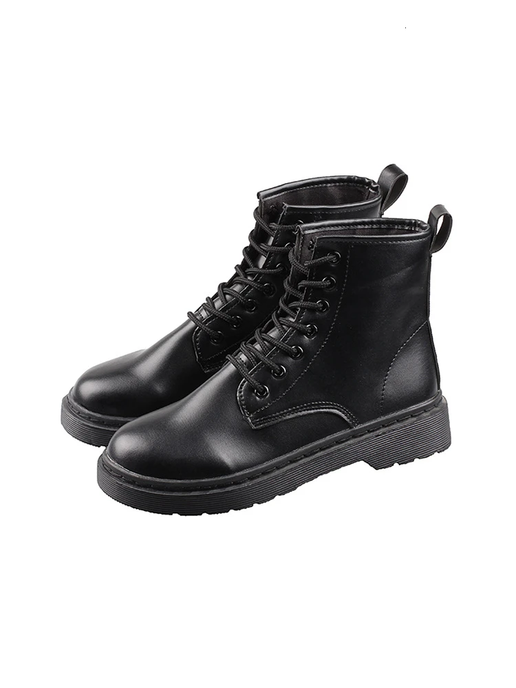

Women's shoes Martin boots new spring autumn black zipper with platform boots