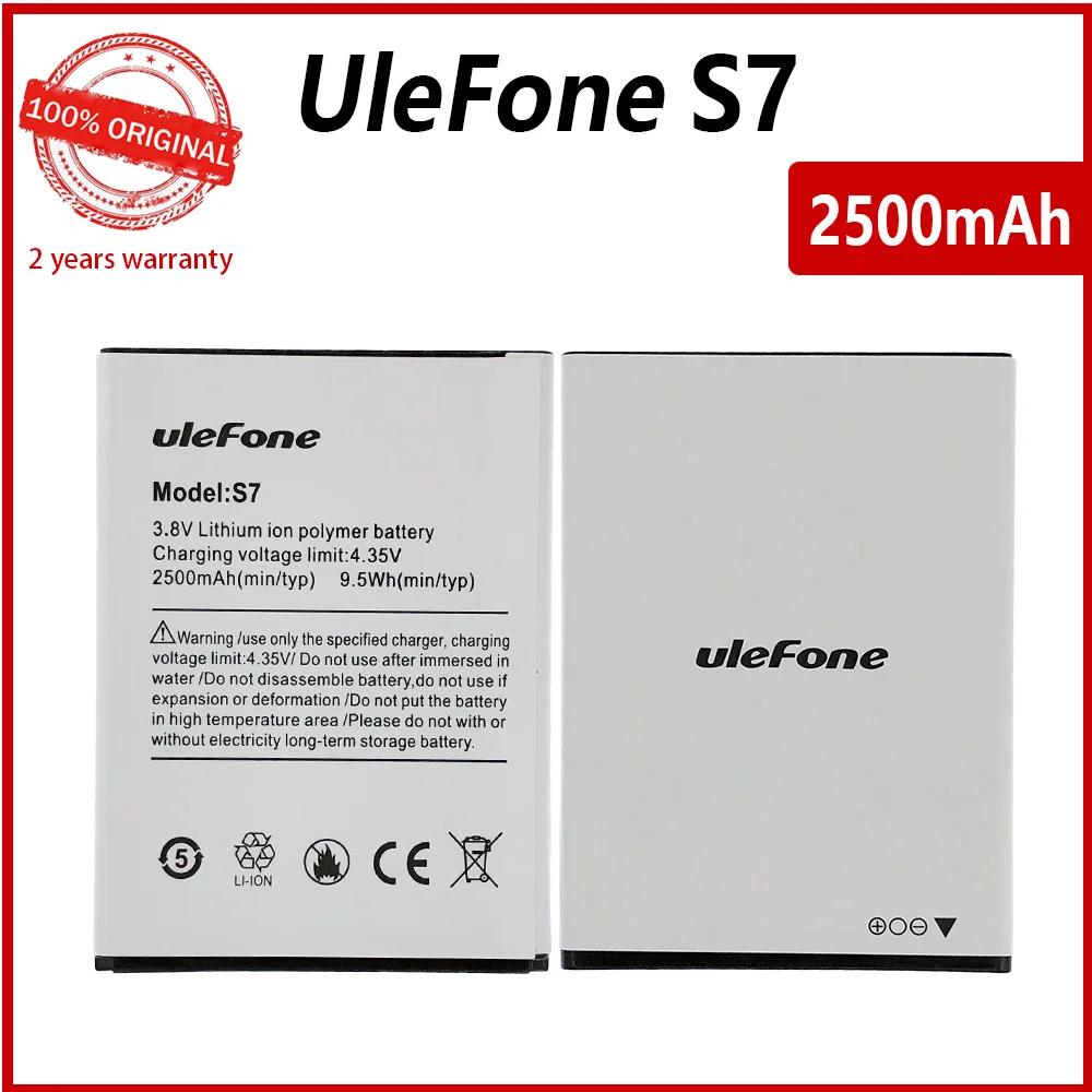 100% Оригинальный 2500 мАч Парижский Аккумулятор для 5 0 дюймового ulefone s7 сменные