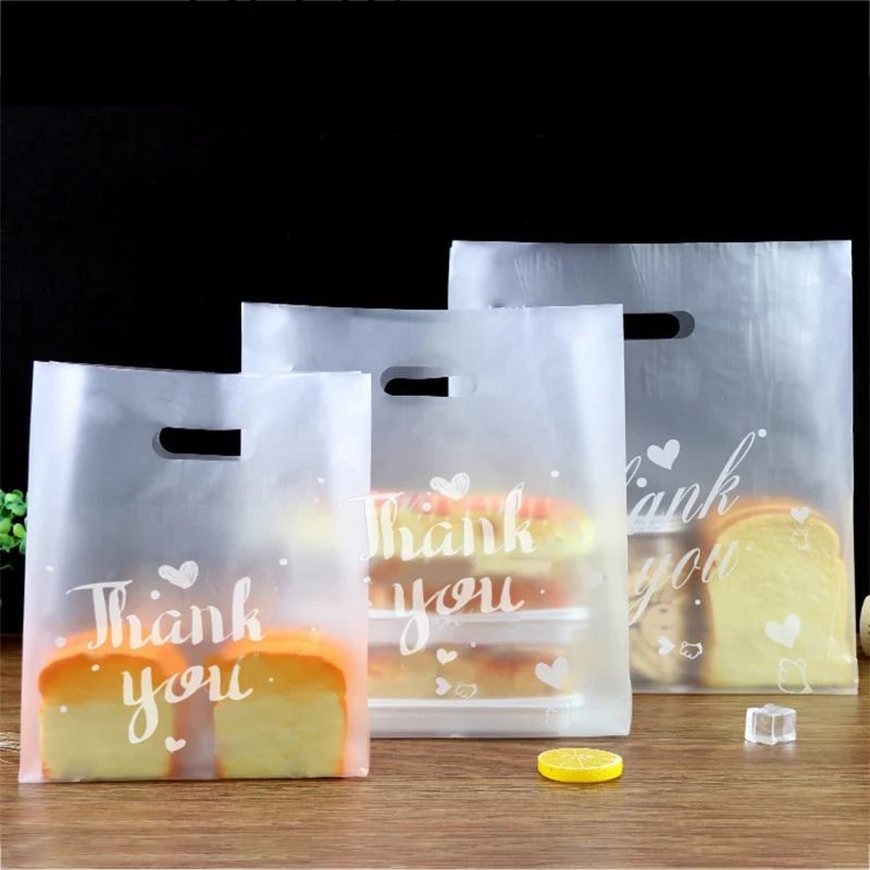

10pcs/lot Thank You Handbags Cookie Plastic Bags Candy Gift Bags For Biscuits Snack Baking Package Wedding Event Party Supplies