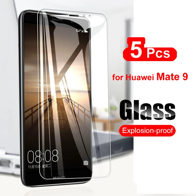 

5pcs protective glass hd on for huawei mate 9 clear hd screen protector for huawi mate 9 mate9 hard tempered glass guard shield