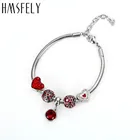 Браслеты HMSFELY из нержавеющей стали 316L, красные, синие браслеты для женщин, цепочки с бусинами для женщин, мам, девочек, рождественский подарок, Прямая поставка
